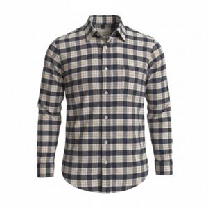 Goodfellow & Co Men's Blue Beige Plaid Flannel Button-Up Shirt Medium